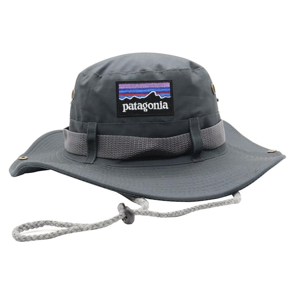 Bucket Hat Patagonia Sombrero De Sol Al Aire Libre Unisex GRIS y NEGRO de Pescador