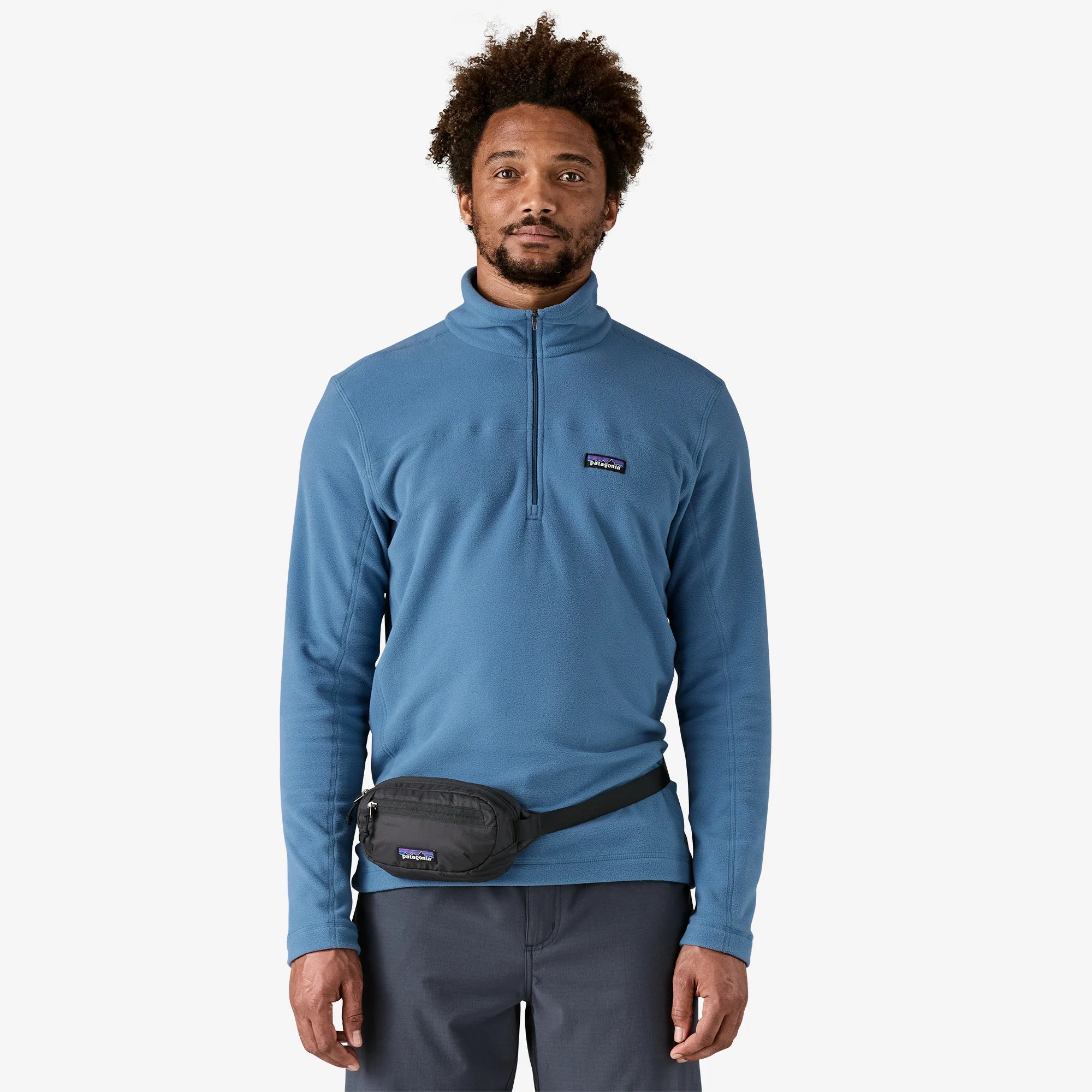 Cangurera Banano Patagonia de 1 lt material nylon RipStop reciclado Ajustable Unisex Negra, Gris y Azul