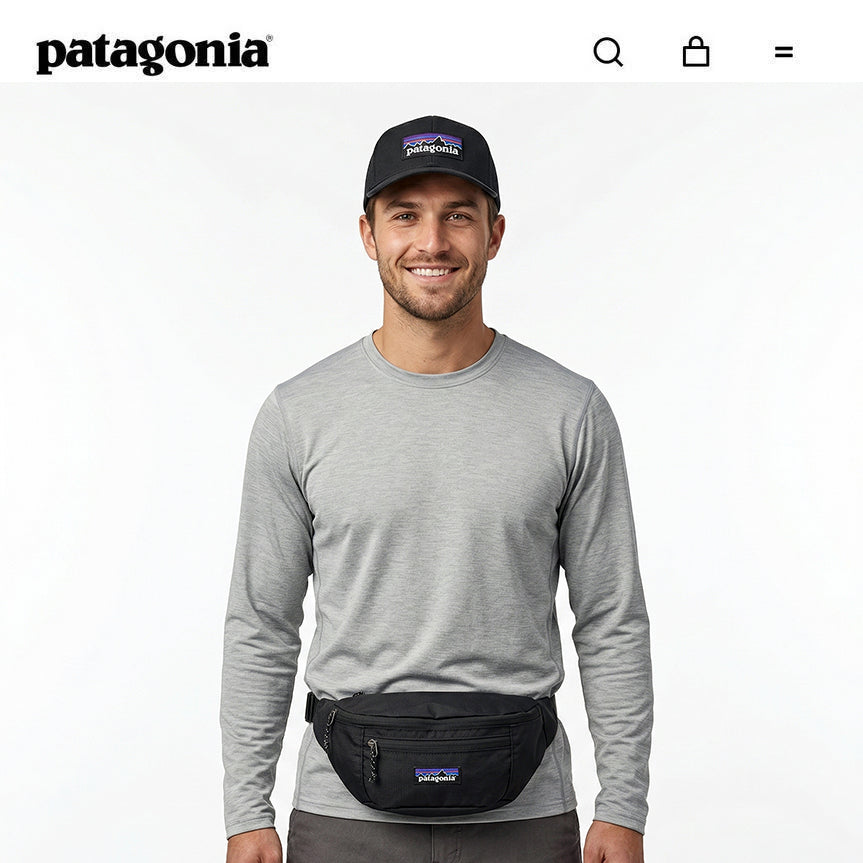 Riñonera grande Patagonia Terravia HipPack 4L Unisex en NEGRO y GRIS