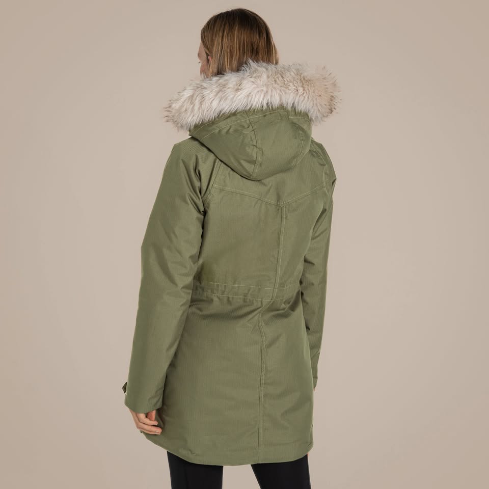 Croft & Barrow Parka con gorro desmontable Verde MIlitar Talla MEDIANA amplia Nueva muy calida