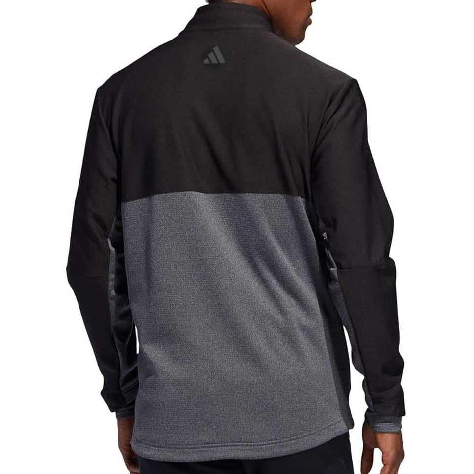 Sudadera Adidas Men Golf 1/4 Zip Jacket Sweater Talla LARGE ligera sport NEGRO-GRIS