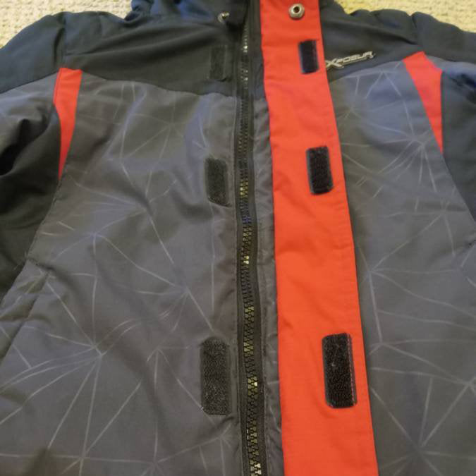 Chamarra Zeroxposur Dama Talla Medium o Junior Large Gris-naranja