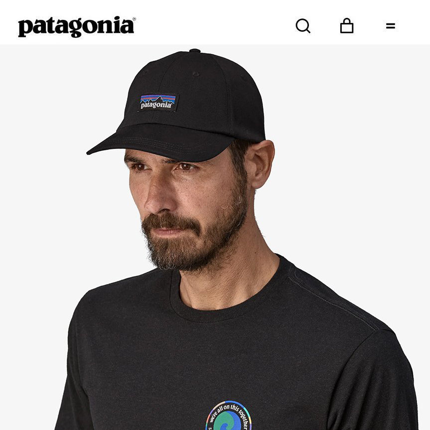 Gorra Patagonia Jockey Label Trad Cap P6 Unisex Negra Unitalla ajustable