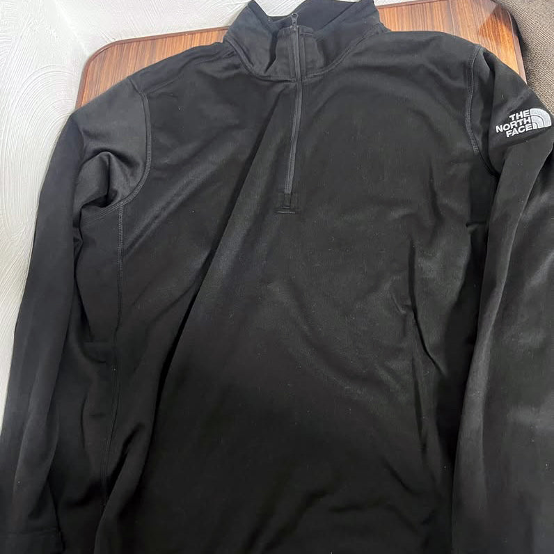 Sudadera The North Face Hombre Tech Glacier 1/4 Zip Negra Satin Talla LARGE forro interno polar ligera