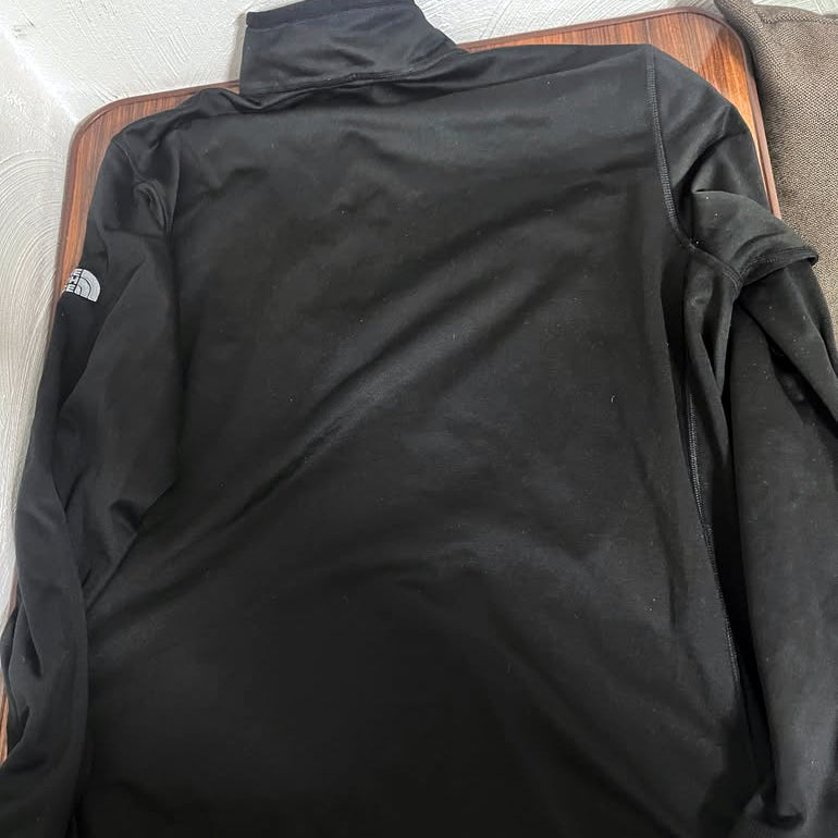 Sudadera The North Face Hombre Tech Glacier 1/4 Zip Negra Satin Talla LARGE forro interno polar ligera