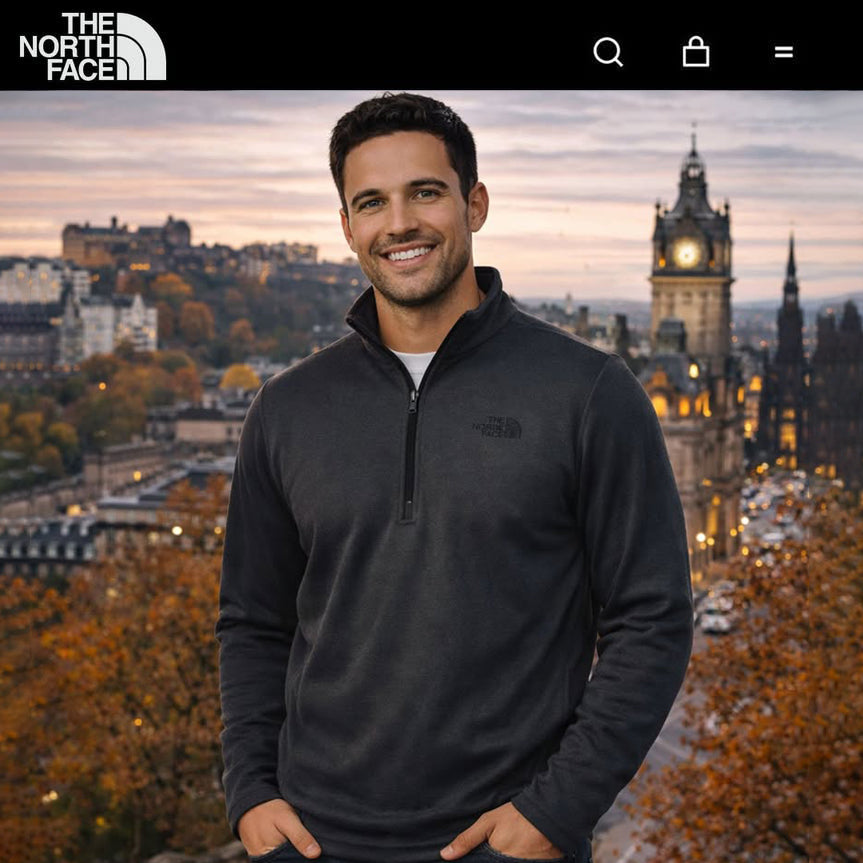 Sudadera The North Face Hombre Tech Glacier 1/4 Zip Negra Satin Talla LARGE forro interno polar ligera