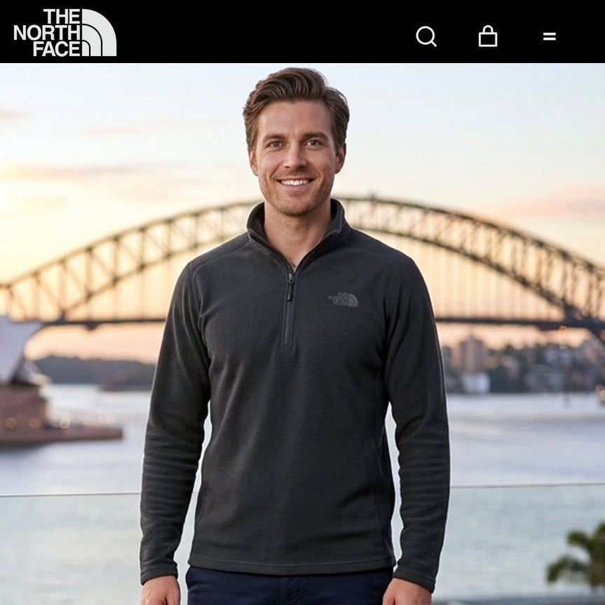 Sudadera The North Face Fleece Jumper Hombre Talla: Medium GRIS OSCURO 1/4 Half Zip Pullover Polar