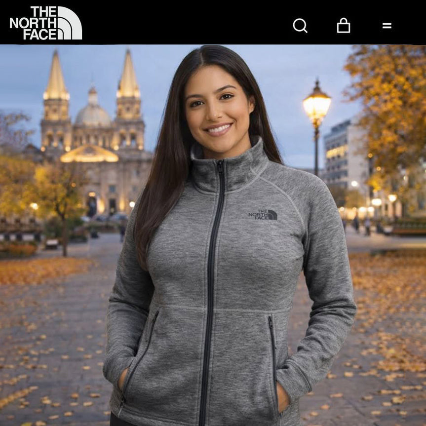 Sudadera The North Face Canyonlands para mujer de forro polar Total Zip gris medio ceniza MEDIANA